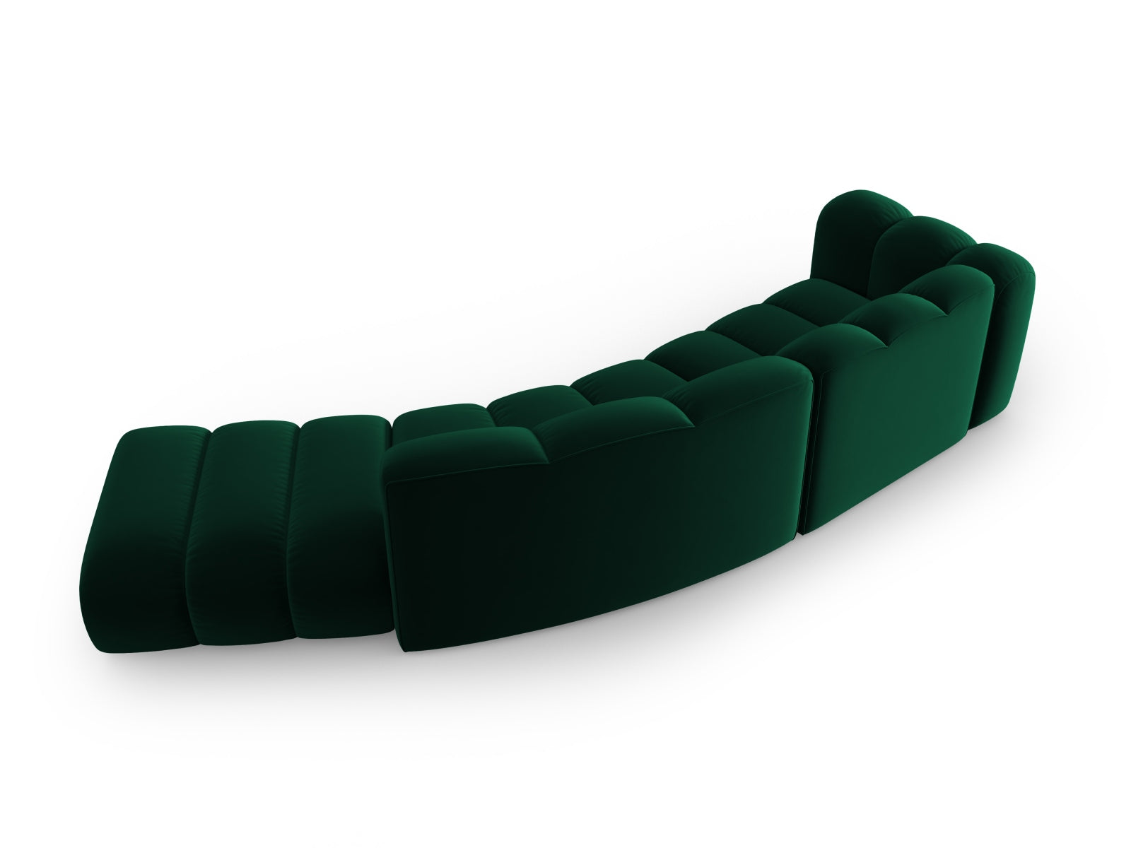 Modulares 5-Sitzer Sofa in edlem Bottle Green, perfekt für moderne Wohnkonzepte, erhältlich bei Micadoni.