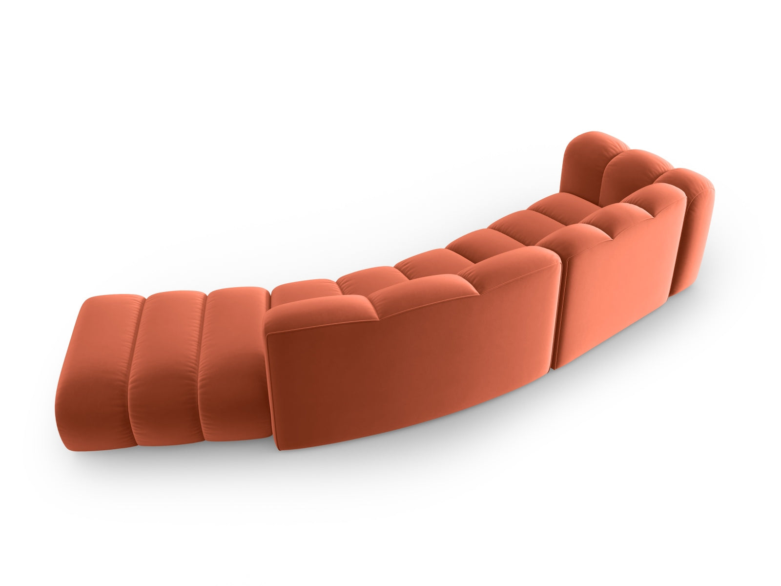 Modulares 5-Sitzer Sofa in Coral-Salvador von Micadoni, perfekt für moderne Wohnkonzepte und gemütliche Entspannung.