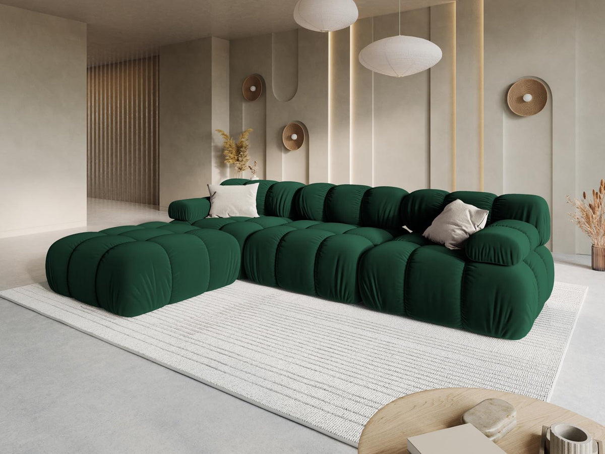 Bellis Velour modulares Sofa 4 Sitzer 188cm in Bottle Green-Bluvel präsentiert im Onlineshop von KAQTU Design AG. L-Sofa links ist von Micadoni