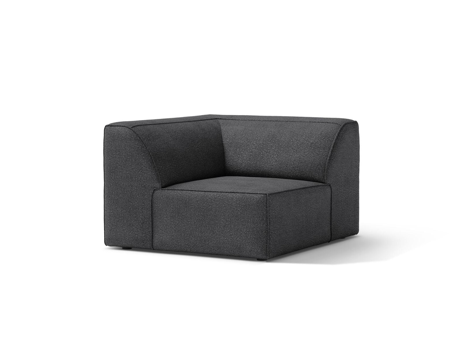 Elegantes 1-Sitzer Eckmodul Jodie in Dunkelgrau, ideal für individuelle Sofa-Kombinationen, präsentiert von Micadoni.