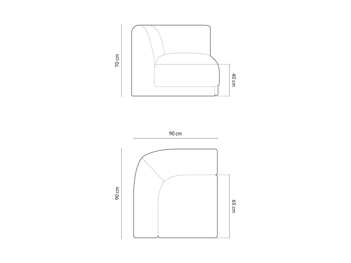 Miley Corner Modul 1 Sitzer in Beige-Baloo präsentiert im Onlineshop von KAQTU Design AG. Modulares Sofa ist von Micadoni
