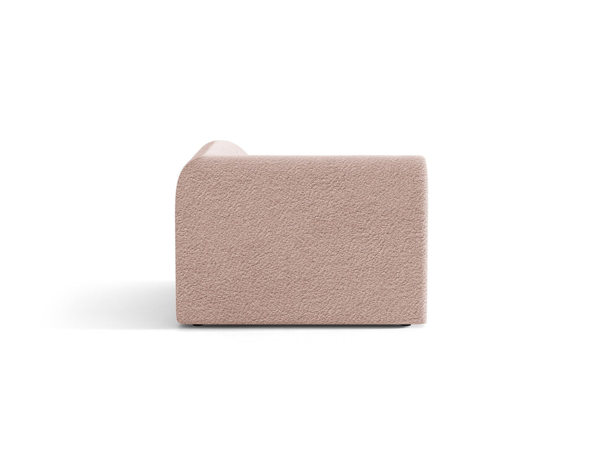 Miley Eckmodul von Micadoni in Dunkelbeige, modulares Sofa mit Stoffbezug Bluvel 30 und schwarzen Kunststoffbeinen aus Polypropylen