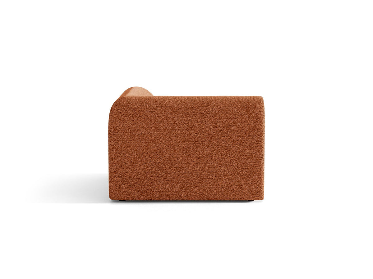 Miley Eckmodul von Micadoni in Dunkelbeige, modulares Sofa mit Stoffbezug Bluvel 30 und schwarzen Kunststoffbeinen aus Polypropylen