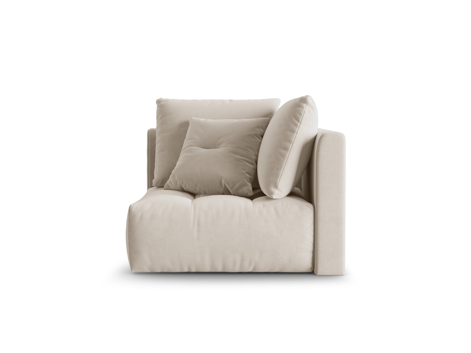 Bloom Velour Modul Corner 1 Sitzer in Ecru präsentiert im Onlineshop von KAQTU Design AG. Modulares Sofa ist von Micadoni