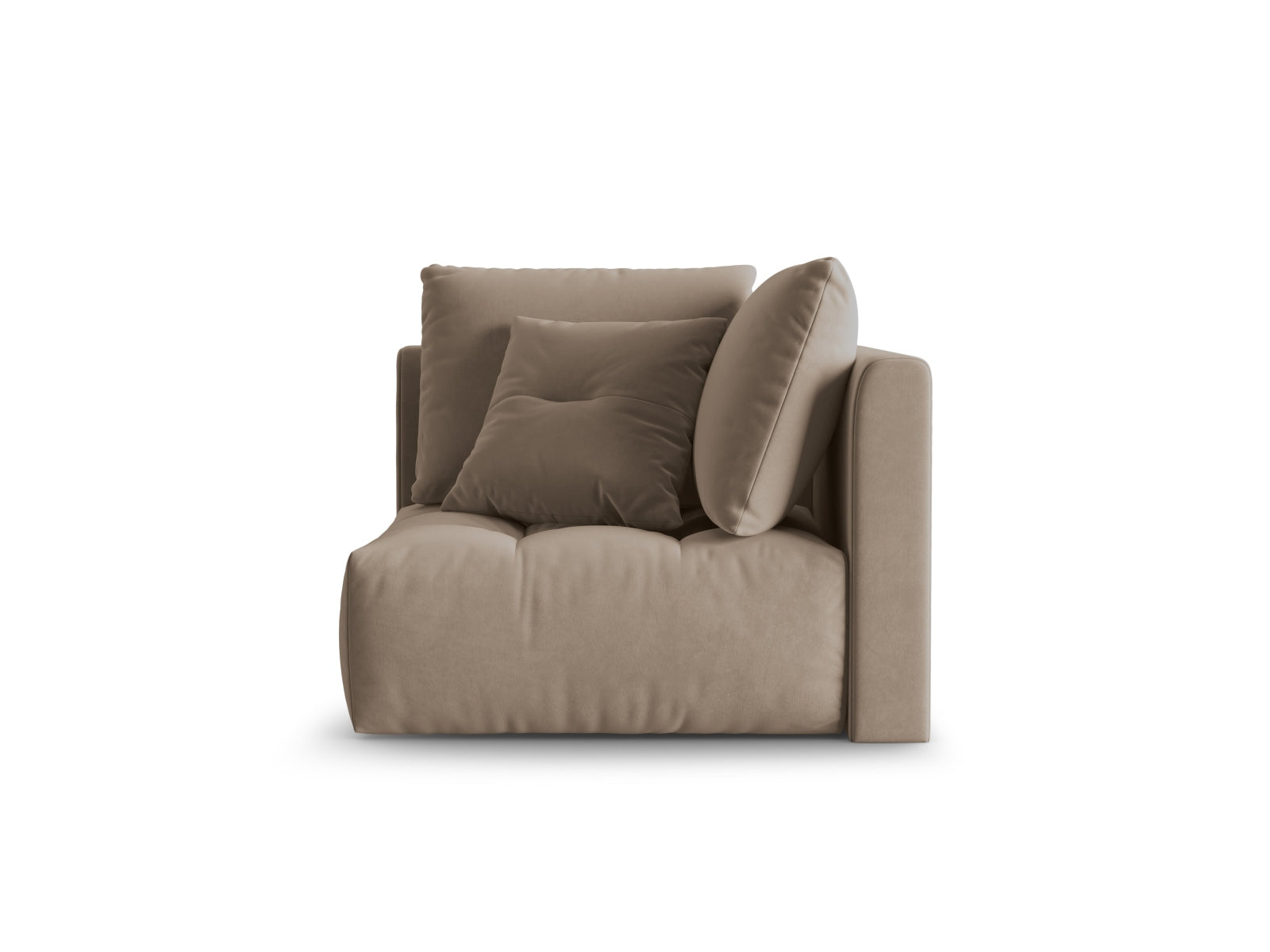 Bloom Velour Modul Corner 1 Sitzer in Light Brown präsentiert im Onlineshop von KAQTU Design AG. Modulares Sofa ist von Micadoni