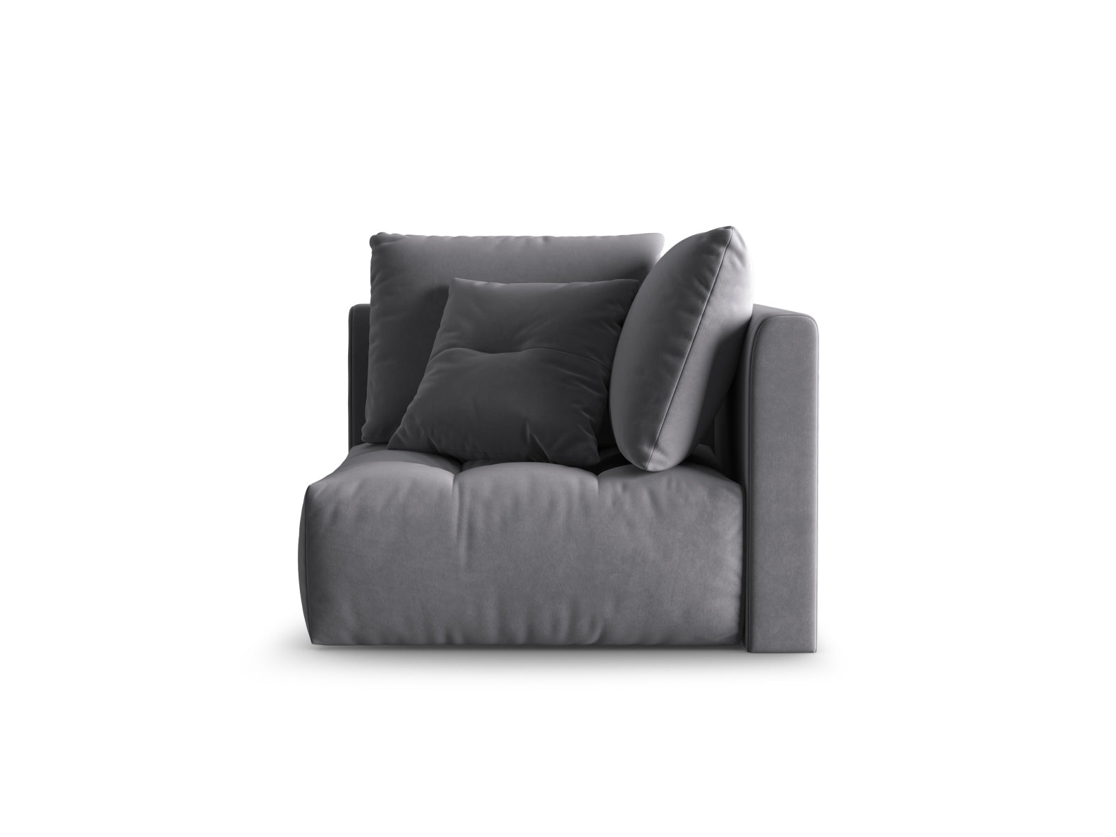 Bloom Velour Modul Corner 1 Sitzer in Dark Grey präsentiert im Onlineshop von KAQTU Design AG. Modulares Sofa ist von Micadoni