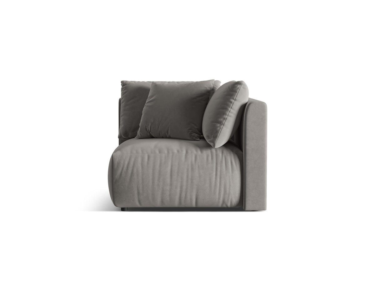 Chris Velour Modul Corner 1 Sitzer in Grey-Casino präsentiert im Onlineshop von KAQTU Design AG. Modulares Sofa ist von Micadoni
