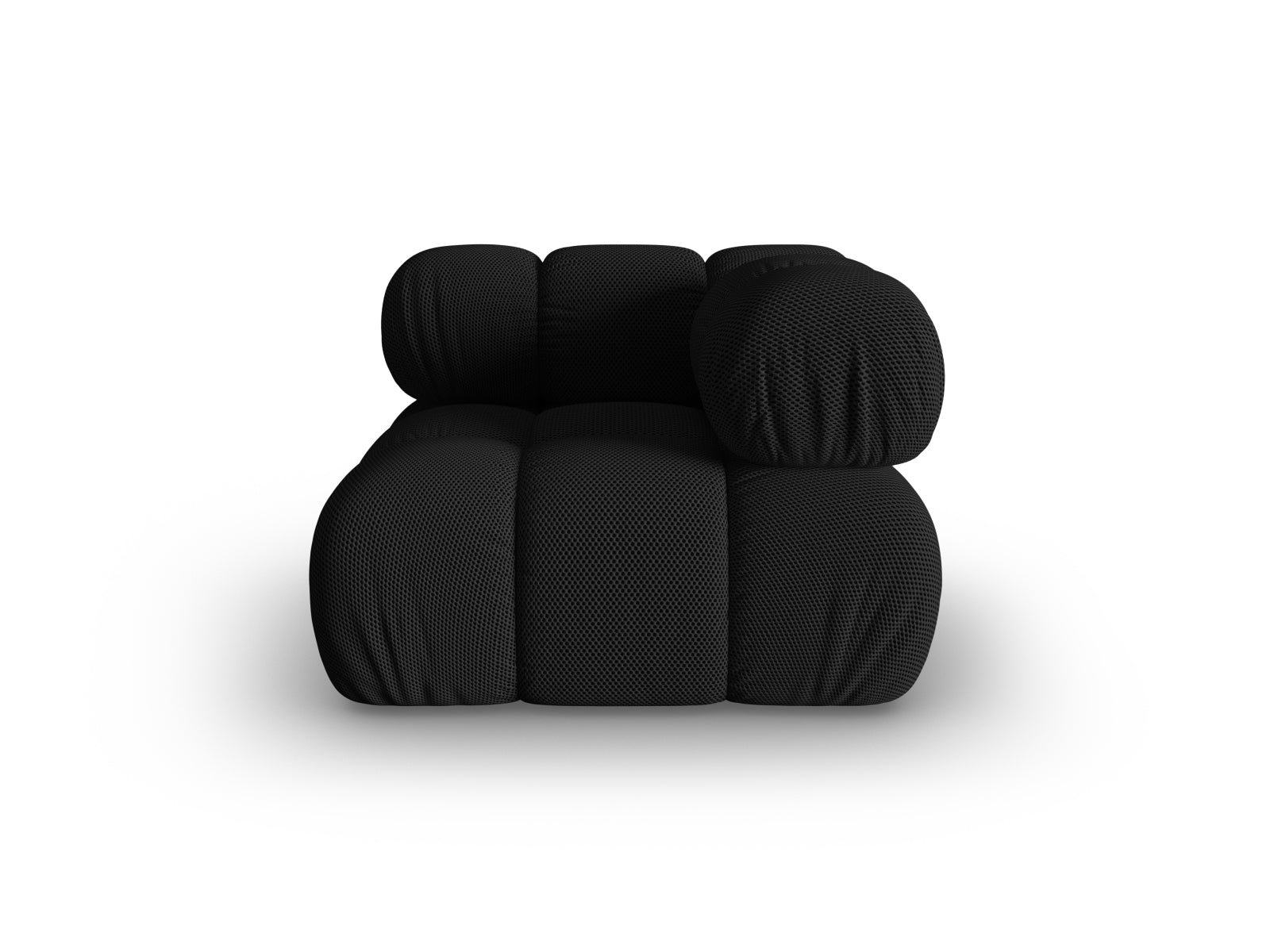 Elegantes Bellis Corner Modul 1 Sitzer in Schwarz, ideal für moderne Wohnräume. Teil des vielseitigen modularen Sofas von Micadoni.