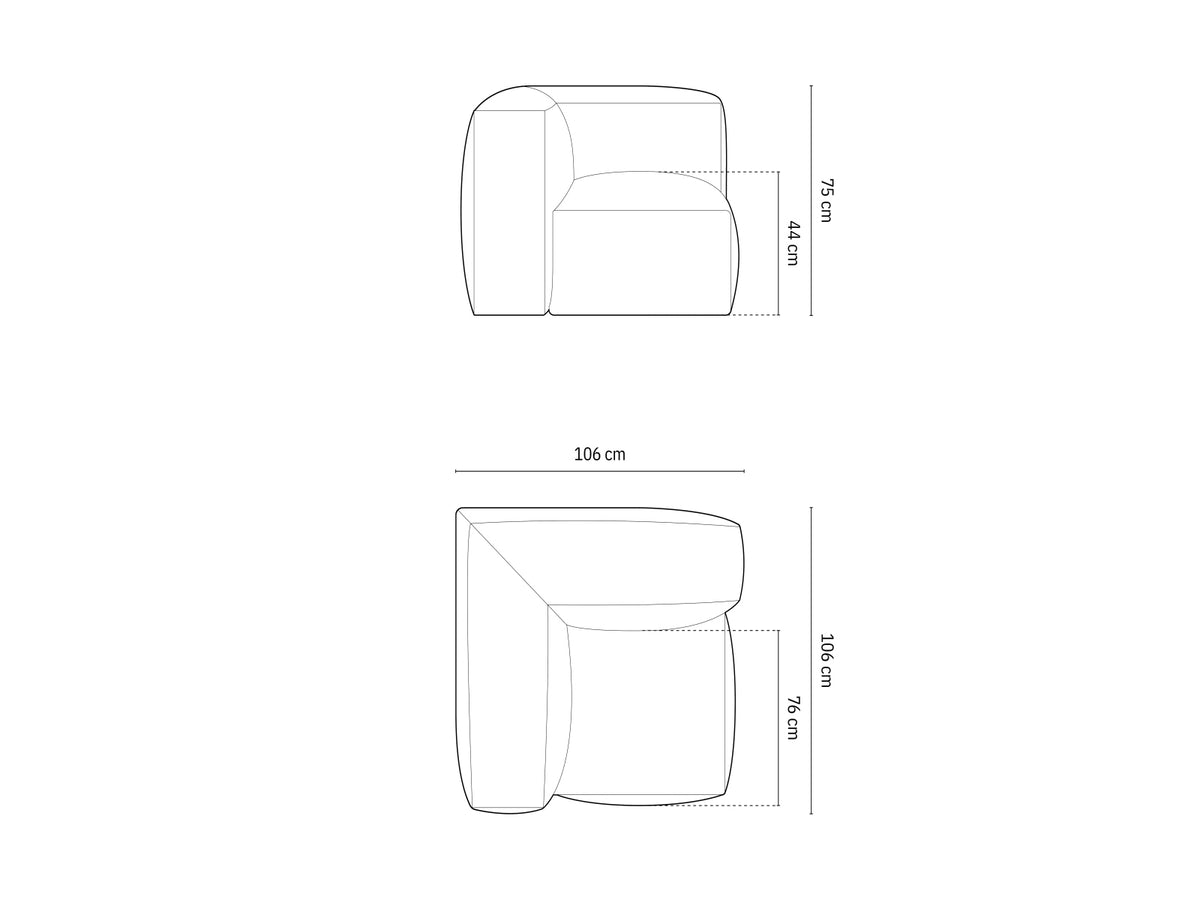 Martina Modul Armless 1 Sitzer in Brick-Tilia präsentiert im Onlineshop von KAQTU Design AG. Modulares Sofa ist von Micadoni
