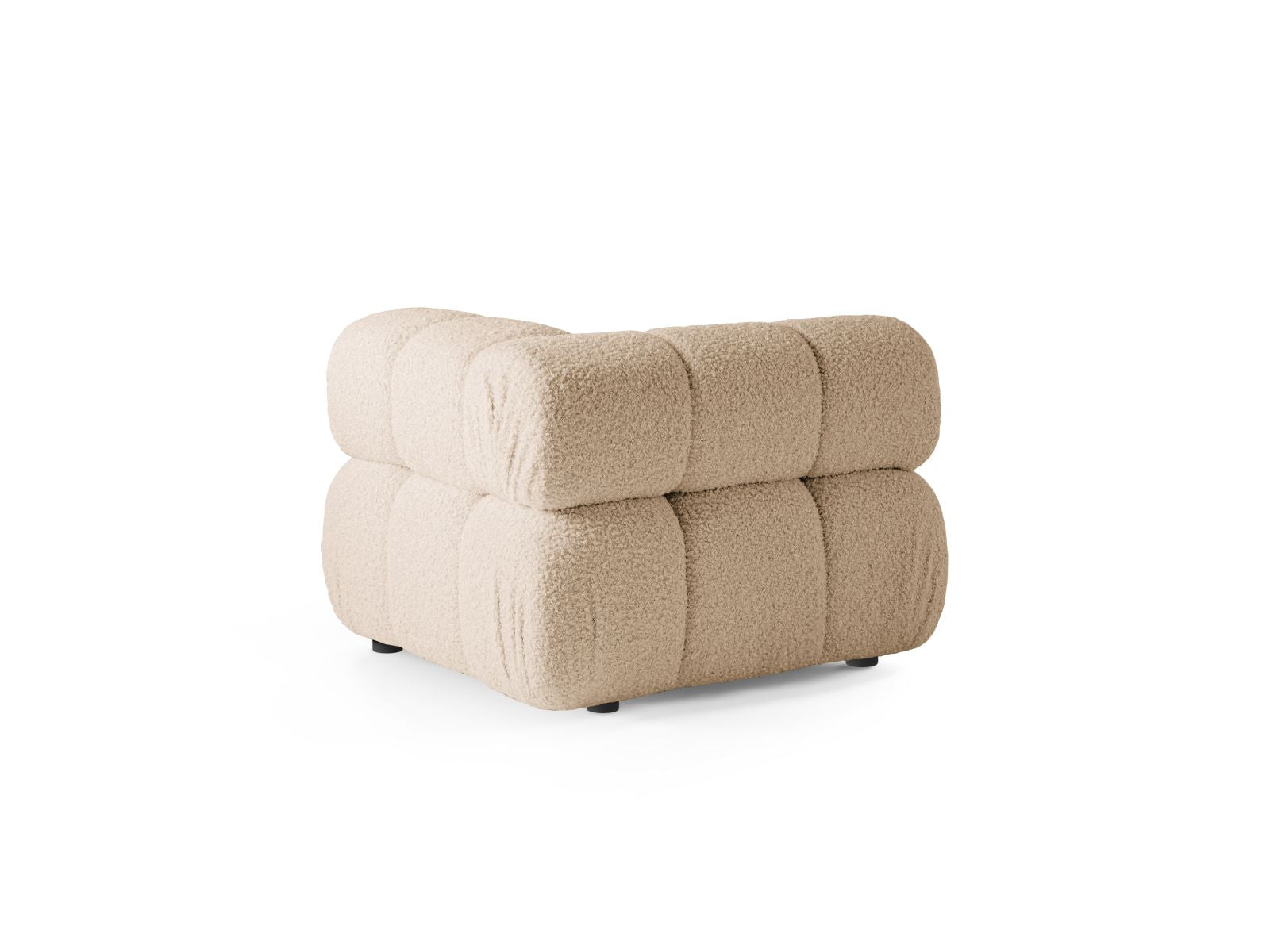 Elegantes 1-Sitzer Eckmodul Bellis in sanften Sandtönen, ideal für individuelle Sofa-Arrangements und zeitgemäße Einrichtung.
