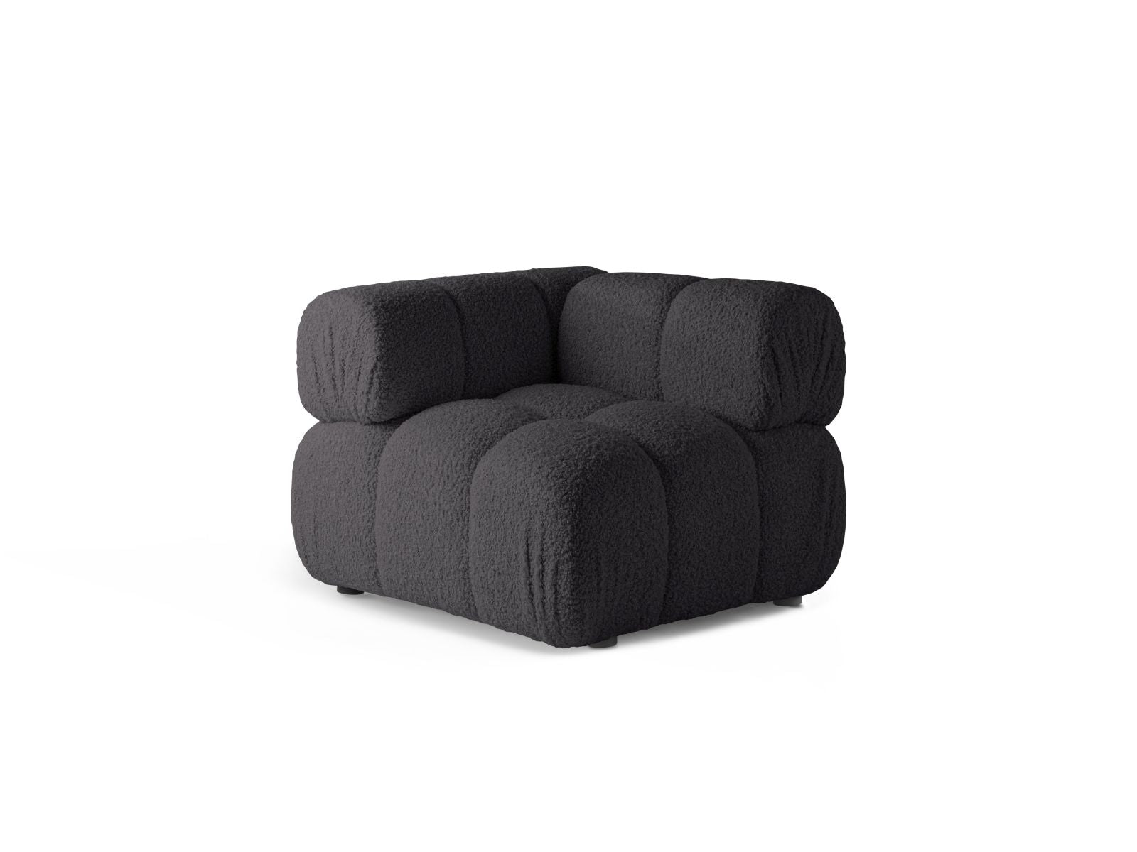 Elegantes 1-Sitzer Eckmodul Bellis in Graphit, ideal für individuelle Sofa-Gestaltung. Hochwertiges Design von Micadoni.