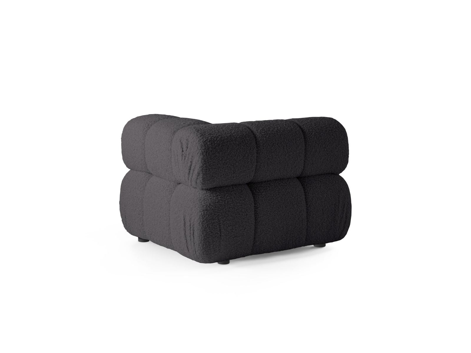 Elegantes 1-Sitzer Eckmodul Bellis in zeitlosem Graphit, ideal für individuelle Sofa-Arrangements und stilvolle Wohnräume.