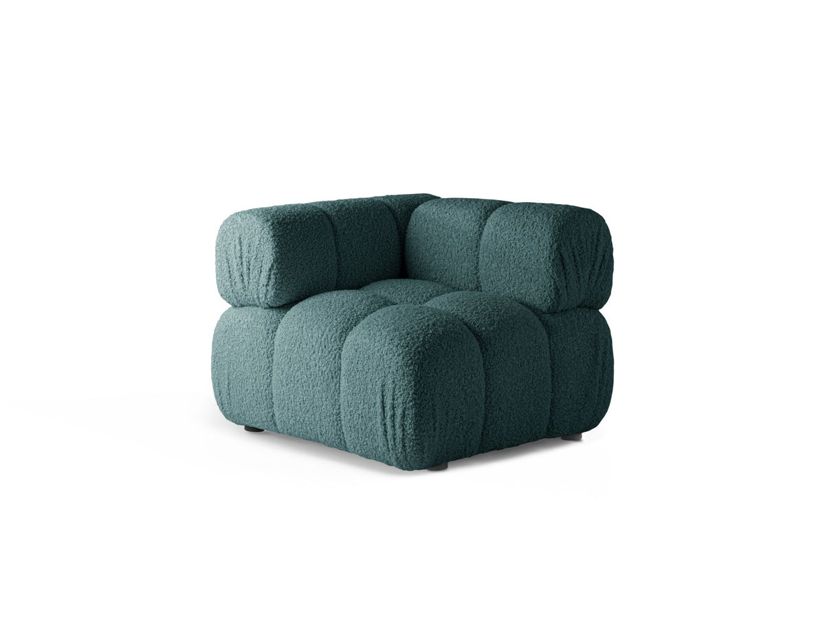 1-Sitzer Eckmodul Bellis in Petrol-Rolf präsentiert im Onlineshop von KAQTU Design AG. Modulares Sofa ist von Micadoni