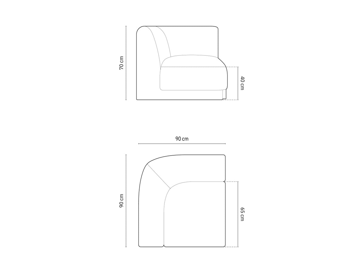 Miley Corner Modul 1 Sitzer in Ivory-Eden präsentiert im Onlineshop von KAQTU Design AG. Modulares Sofa ist von Micadoni