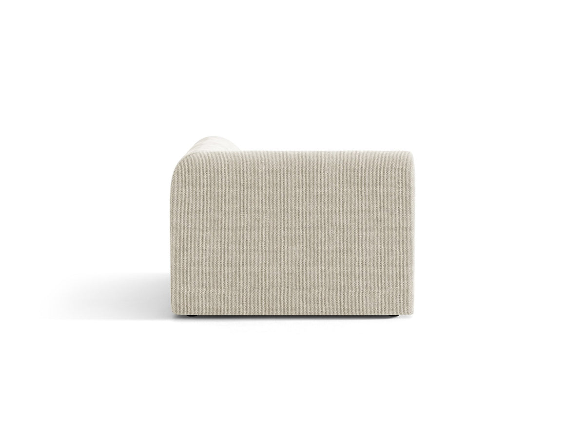 Miley Eckmodul von Micadoni in Dunkelbeige, modulares Sofa mit Stoffbezug Bluvel 30 und schwarzen Kunststoffbeinen aus Polypropylen