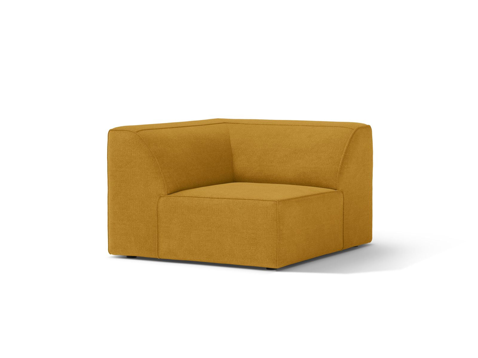 Stylisches 1-Sitzer Eckmodul Jodie in leuchtendem Gelb, ideal für individuelle Sofa-Kombinationen im modernen Wohnraum.
