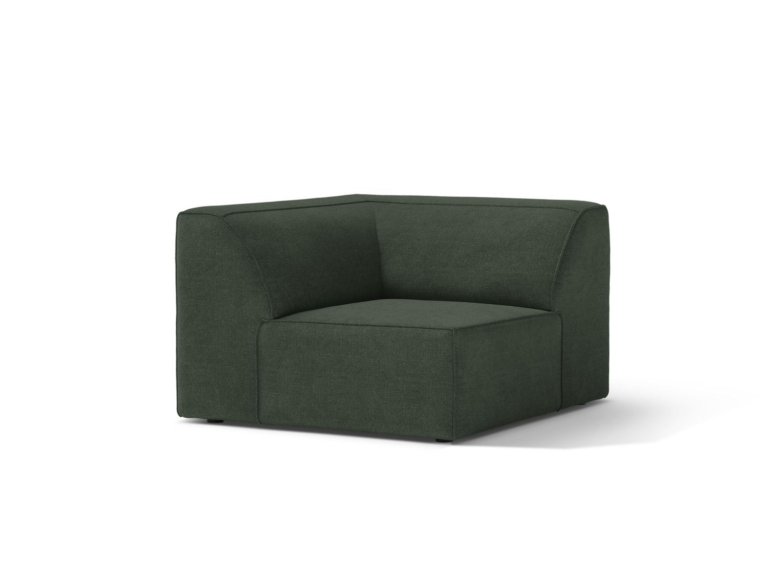 Elegantes 1-Sitzer Eckmodul Jodie in trendigem Moss Green, ideal für individuelle Sofa-Gestaltung im modernen Wohnraum.
