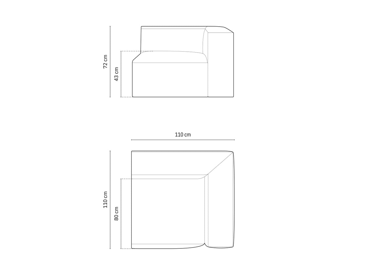 1-Sitzer Eckmodul Nuria in Cappuccino-Liberty präsentiert im Onlineshop von KAQTU Design AG. Modulares Sofa ist von Micadoni