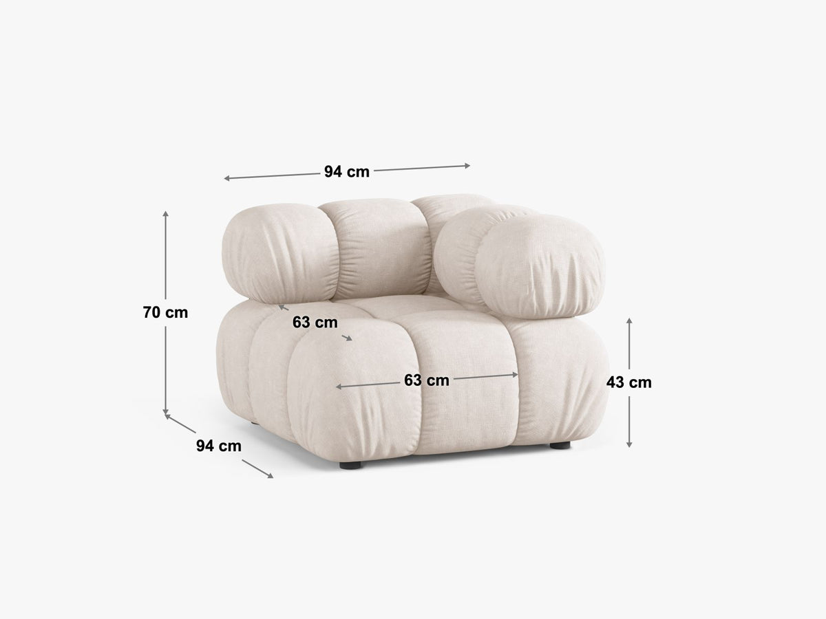 1-Sitzer Eckmodul Bellis in Black-Venus präsentiert im Onlineshop von KAQTU Design AG. Modulares Sofa ist von Micadoni