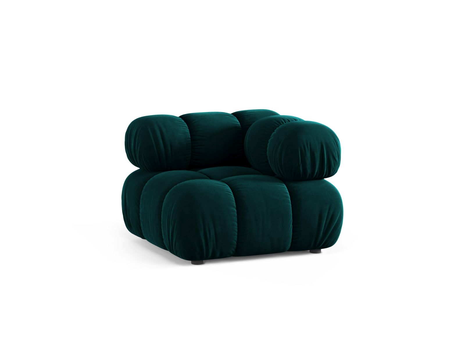 Elegantes 1-Sitzer Eckmodul Bellis in tiefem Petrol, ideal für individuelle Sofa-Gestaltung, erhältlich bei KAQTU Design AG.
