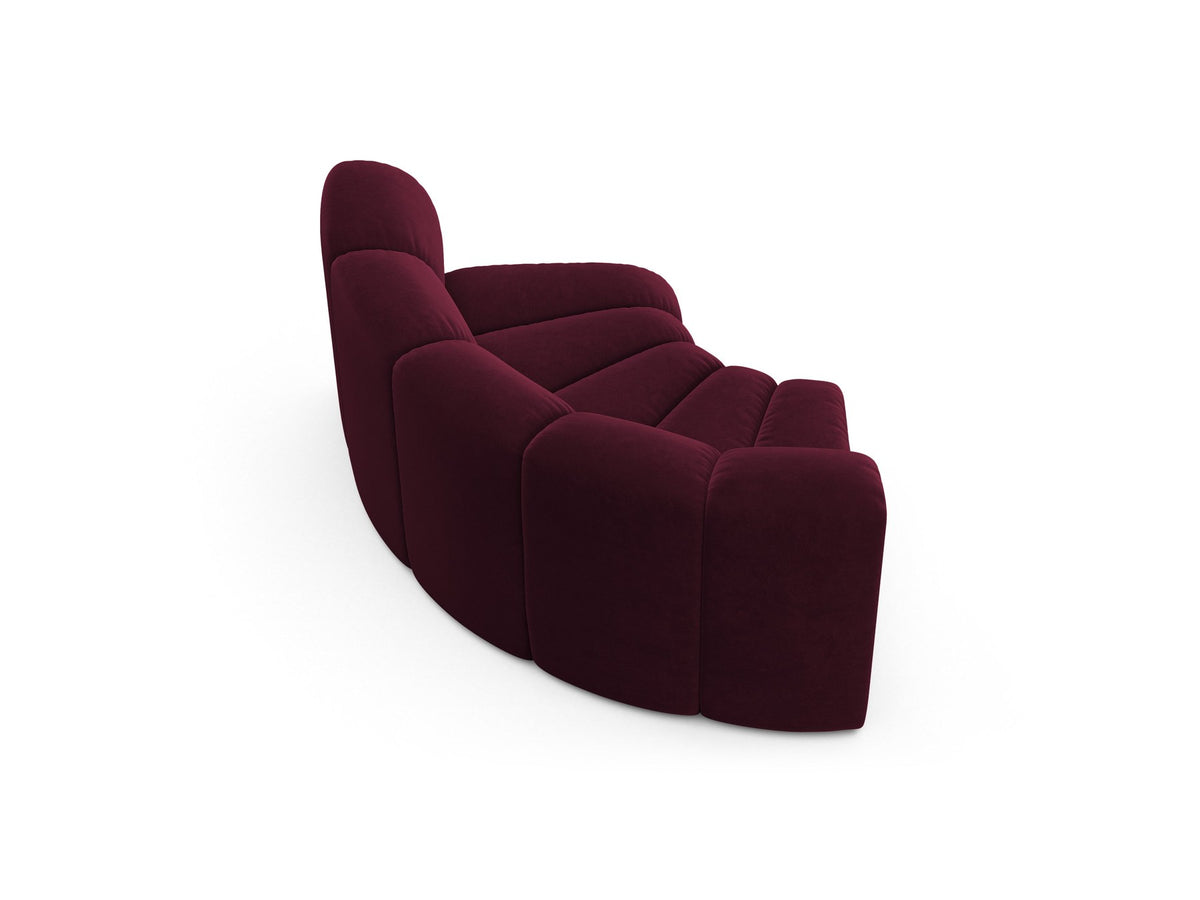 Produktfoto des Lupine Eckmoduls von Micadoni: modulares Sofa-Eckelement in leichtem Beige mit Venus-Samtbezug und schwarzen Kunststoffbeinen.