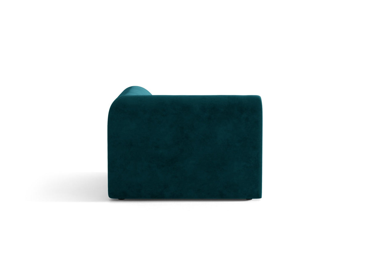 Miley Eckmodul von Micadoni in Dunkelbeige, modulares Sofa mit Stoffbezug Bluvel 30 und schwarzen Kunststoffbeinen aus Polypropylen