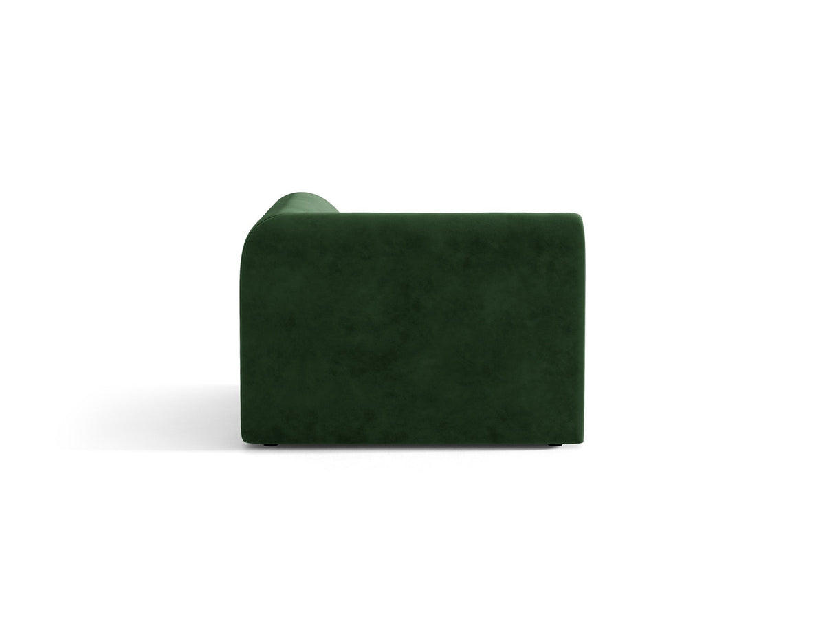 Miley Eckmodul von Micadoni in Dunkelbeige, modulares Sofa mit Stoffbezug Bluvel 30 und schwarzen Kunststoffbeinen aus Polypropylen