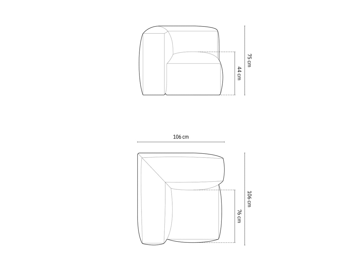 1-Sitzer Eckmodul Martina in Cappuccino-Monet präsentiert im Onlineshop von KAQTU Design AG. Modulares Sofa ist von Micadoni