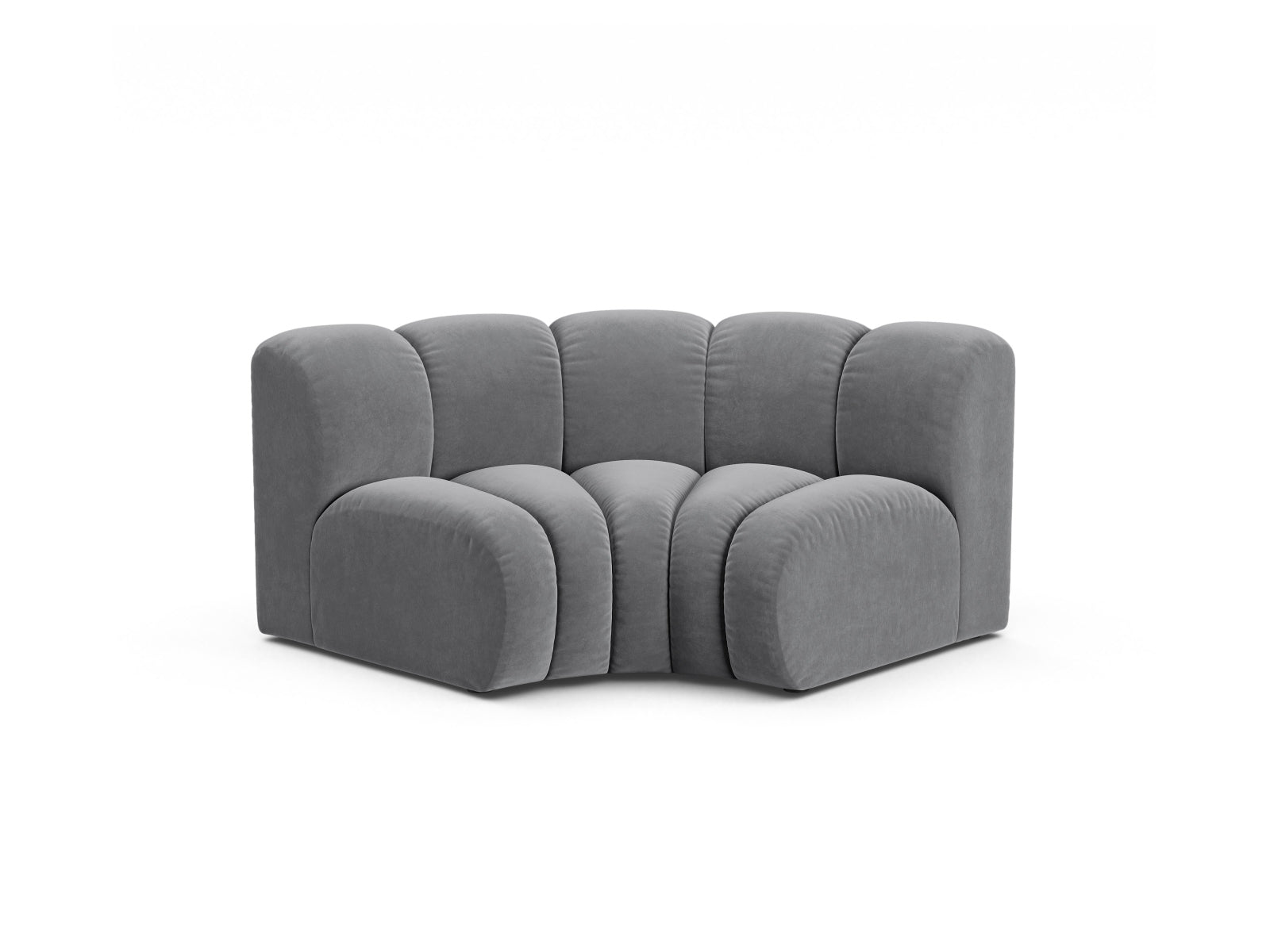 Lupine Velour Modul Corner 1 Sitzer in Grey-Salvador präsentiert im Onlineshop von KAQTU Design AG. Modulares Sofa ist von Micadoni