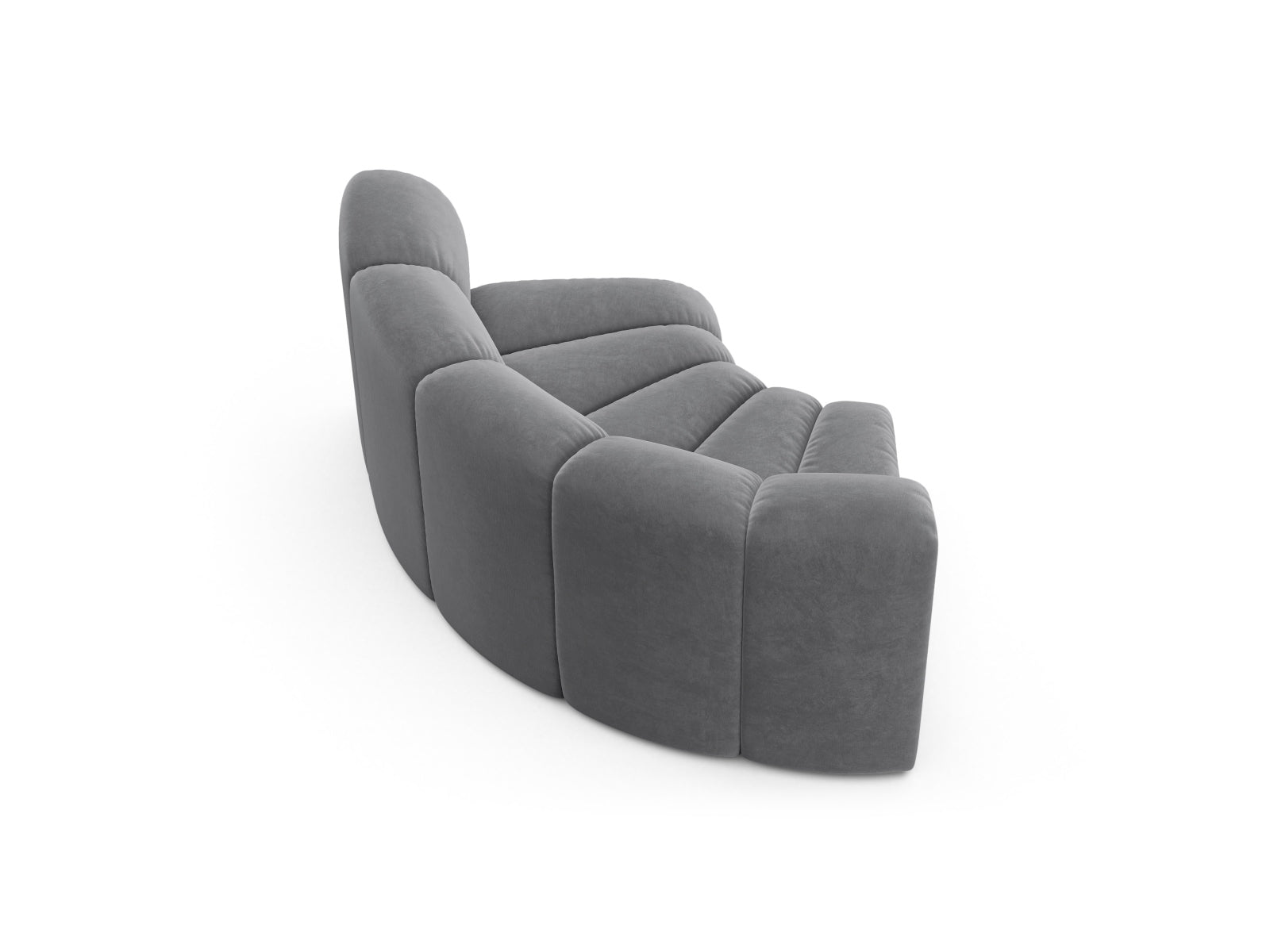 Modularer Lupine Velour 1-Sitzer in edlem Grau, perfekt für kreative Wohnkonzepte und komfortable Sitzlösungen.