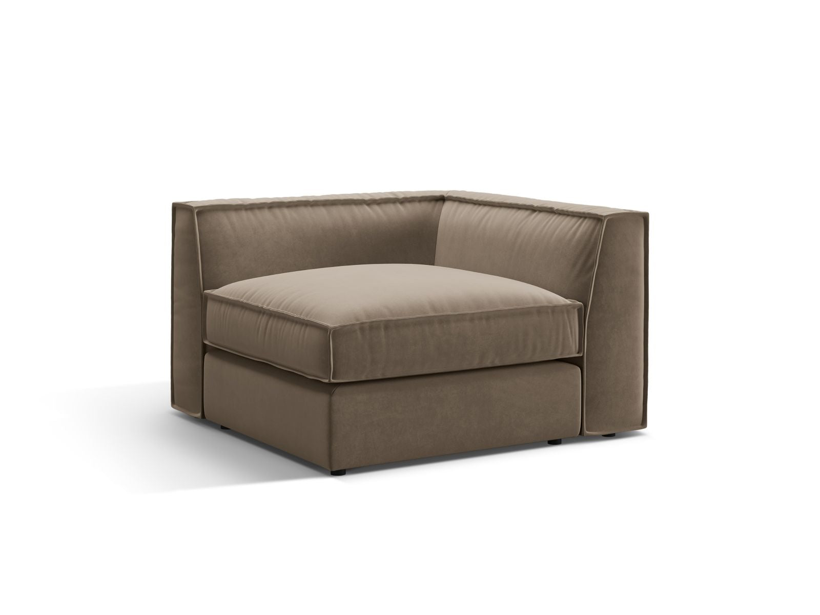 Elegantes 1-Sitzer Eckmodul Pola in Grau-Braun, ideal für individuelle Sofa-Gestaltung, erhältlich bei KAQTU Design AG.