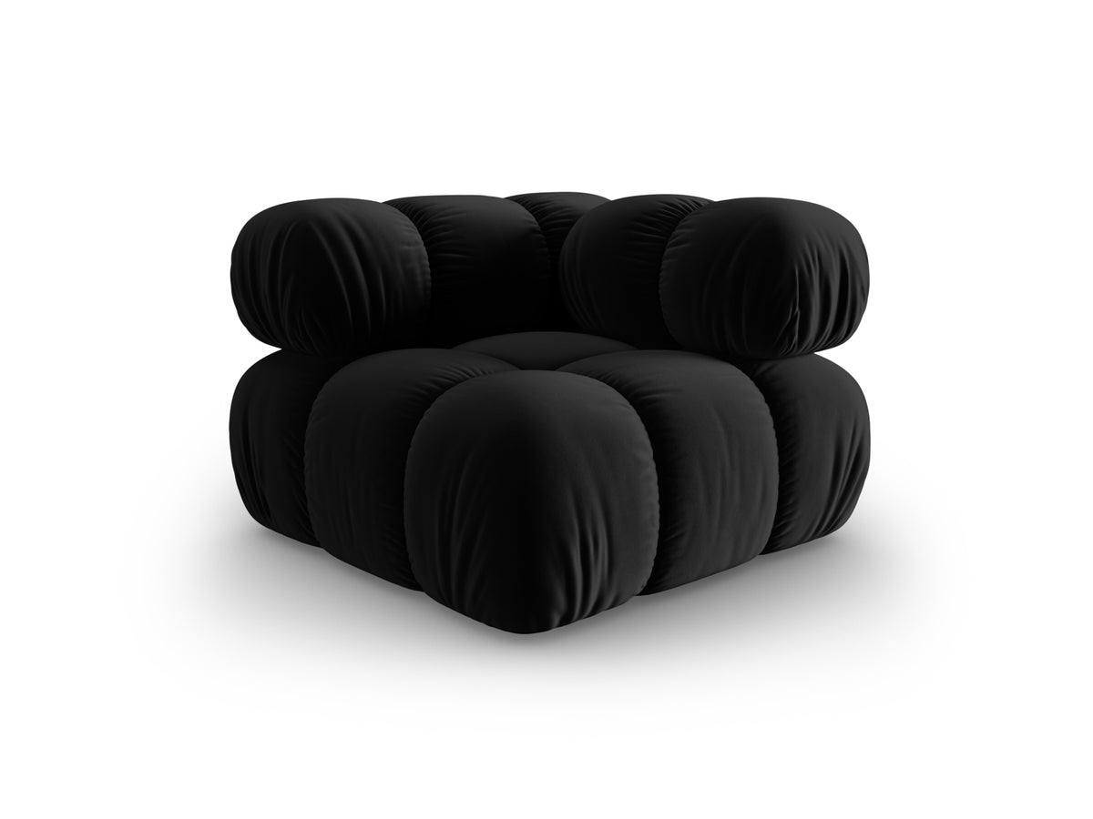 Bellis Velour Modul Corner 1 Sitzer in Black-Bluvel präsentiert im Onlineshop von KAQTU Design AG. Modulares Sofa ist von Micadoni