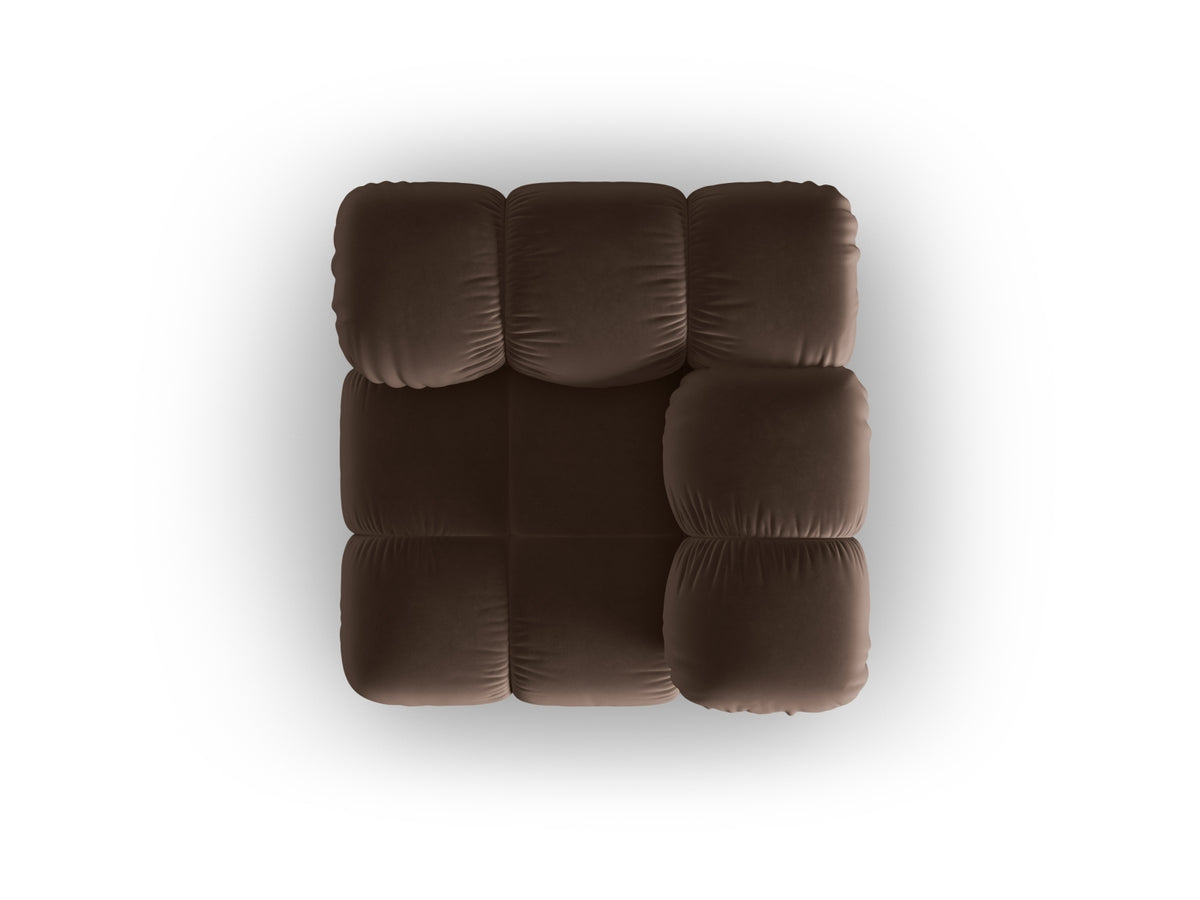 Bellis Velour Modul Corner 1 Sitzer in Dark Brown-Bluvel präsentiert im Onlineshop von KAQTU Design AG. Modulares Sofa ist von Micadoni