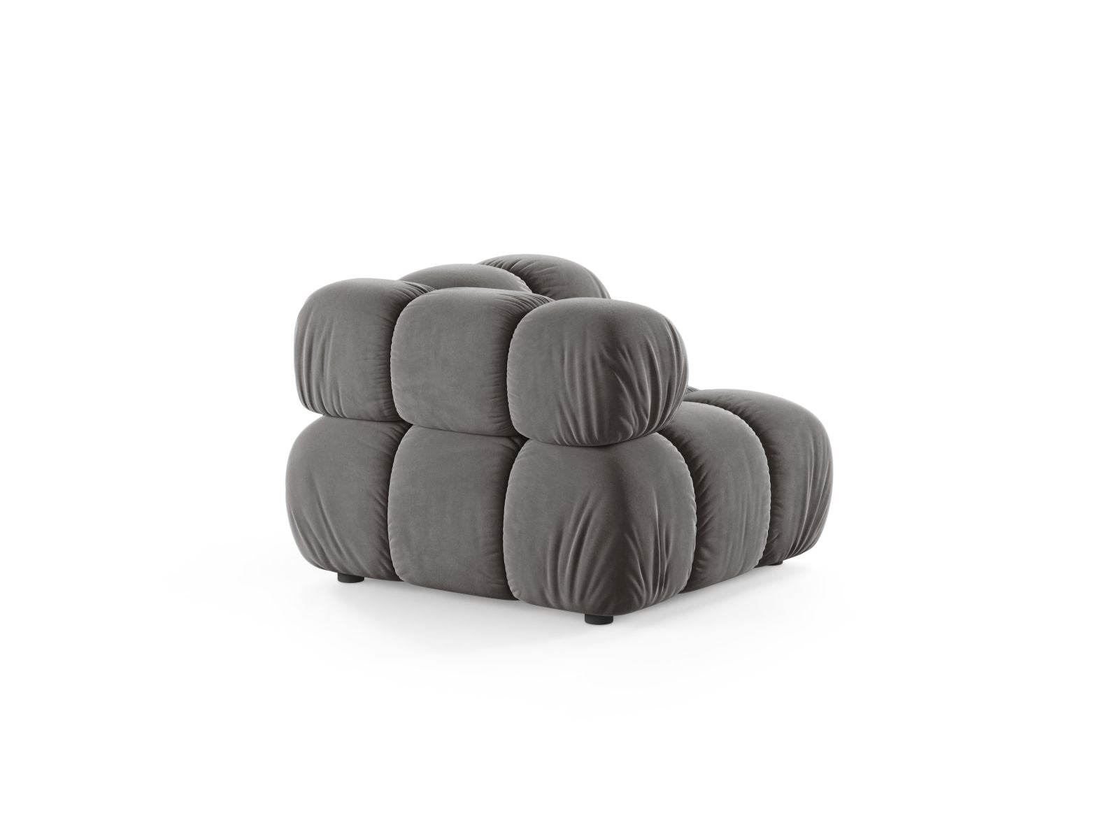 Stylischer Bellis Velour Modul Corner 1 Sitzer in edlem Grau, perfekt für moderne Wohnkonzepte und individuelle Sitzlösungen.