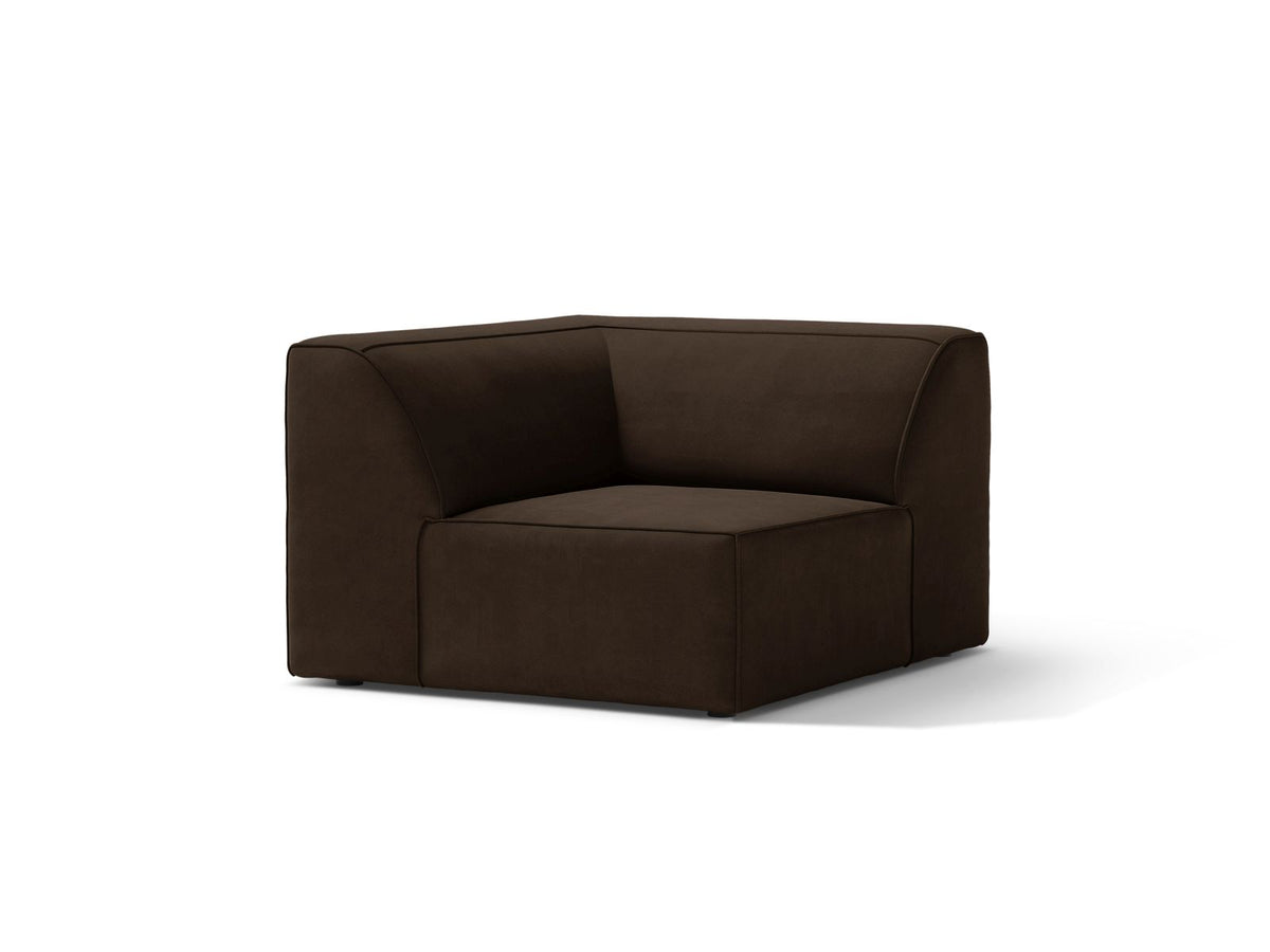 1-Sitzer Eckmodul Jodie in Dark Grey-Bluvel präsentiert im Onlineshop von KAQTU Design AG. Modulares Sofa ist von Micadoni