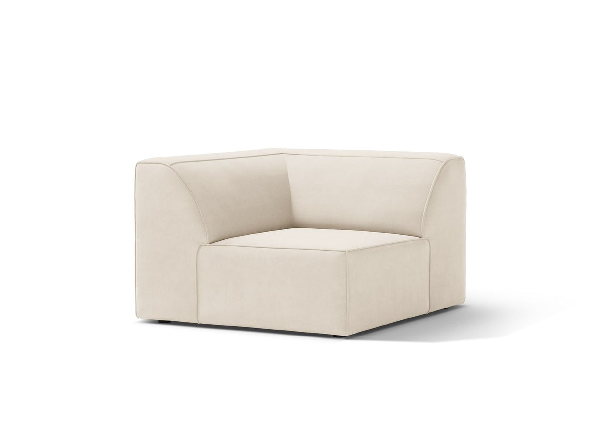 1-Sitzer Eckmodul Jodie in Light Beige-Bluvel präsentiert im Onlineshop von KAQTU Design AG. Modulares Sofa ist von Micadoni