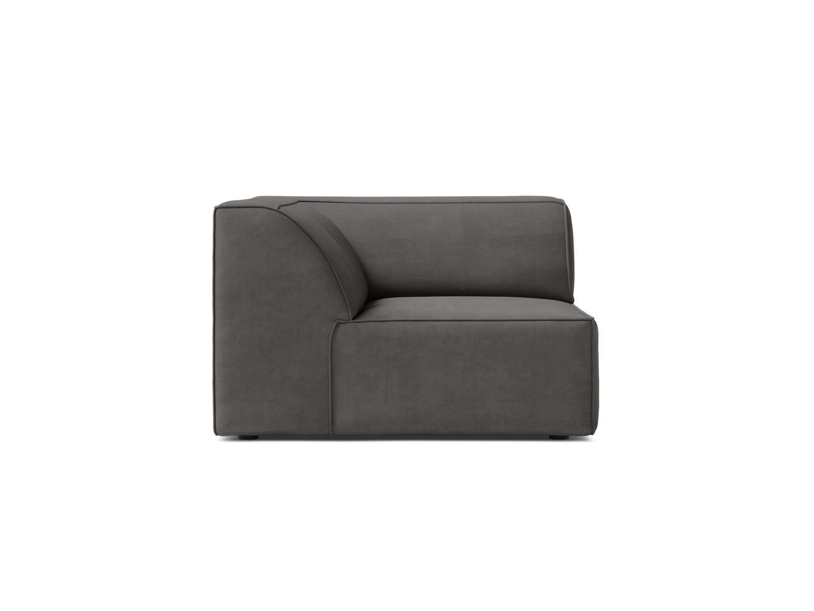 1-Sitzer Eckmodul Jodie in Light Grey-Bluvel präsentiert im Onlineshop von KAQTU Design AG. Modulares Sofa ist von Micadoni