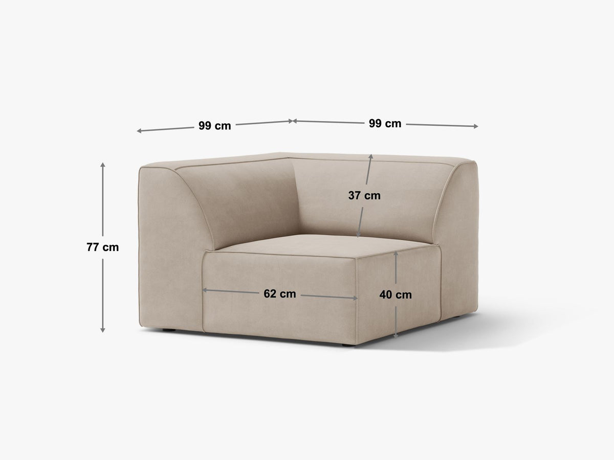 1-Sitzer Eckmodul Jodie in Black-Bluvel präsentiert im Onlineshop von KAQTU Design AG. Modulares Sofa ist von Micadoni