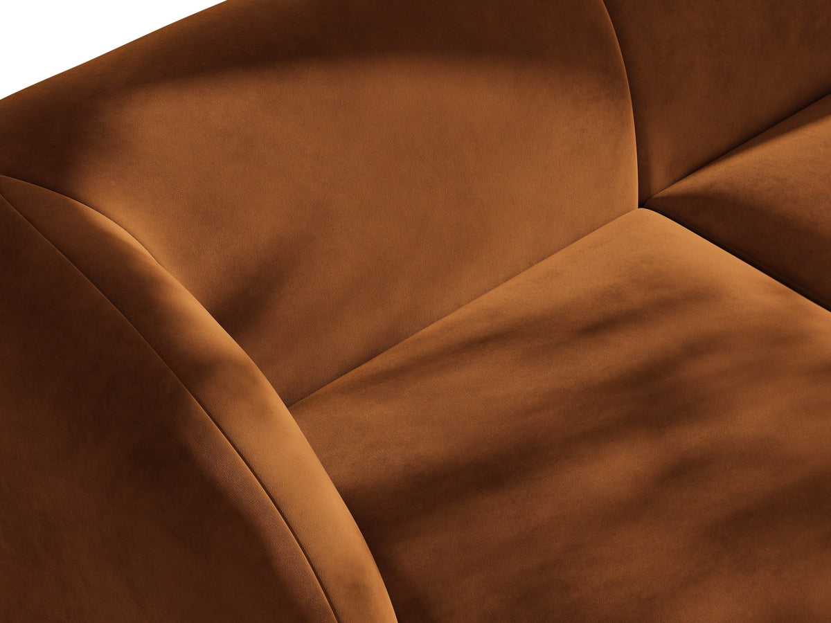 Miley Eckmodul von Micadoni in Dunkelbeige, modulares Sofa mit Stoffbezug Bluvel 30 und schwarzen Kunststoffbeinen aus Polypropylen