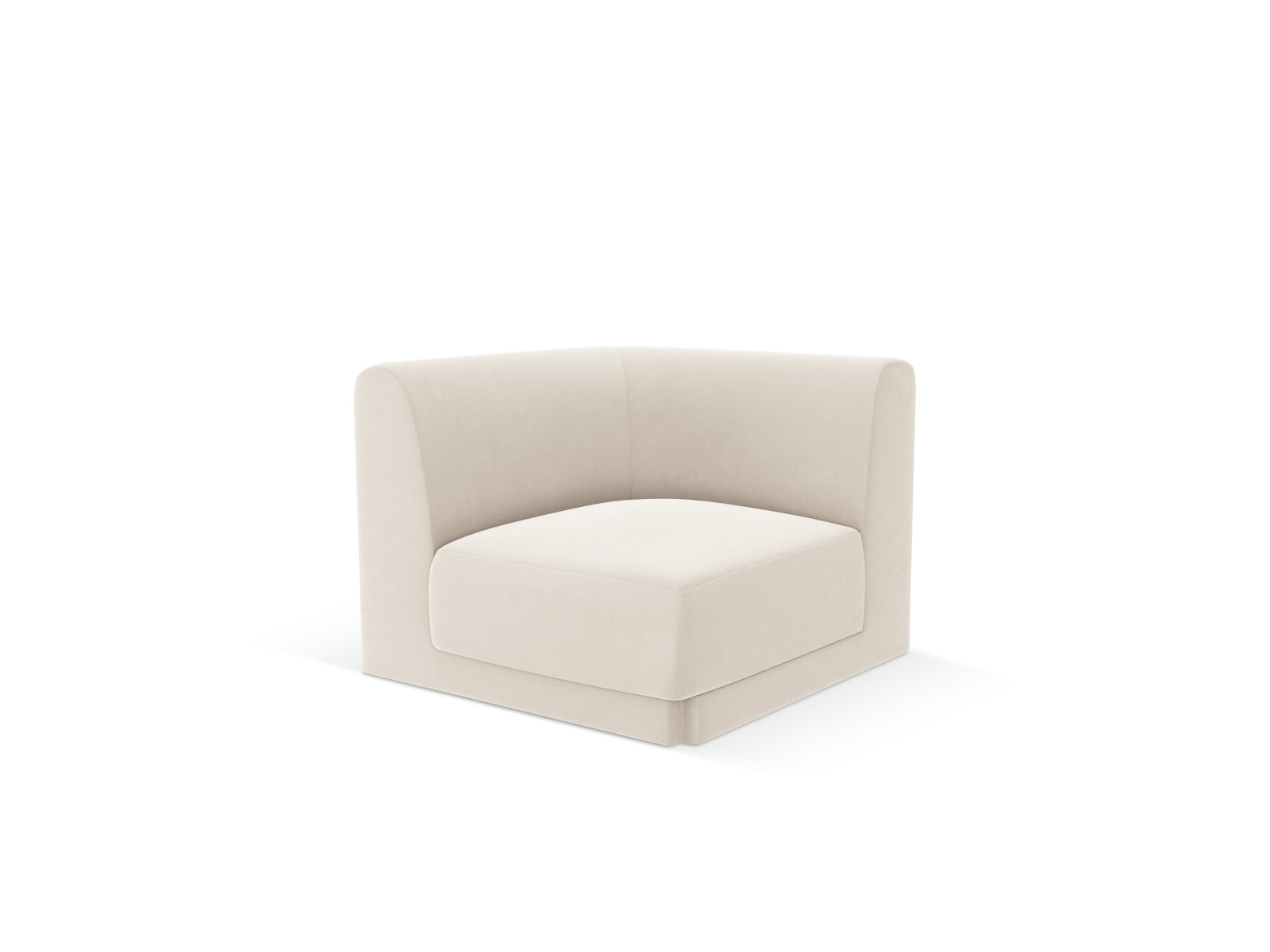Miley Velour Modul Corner 1 Sitzer in Light Beige präsentiert im Onlineshop von KAQTU Design AG. Modulares Sofa ist von Micadoni
