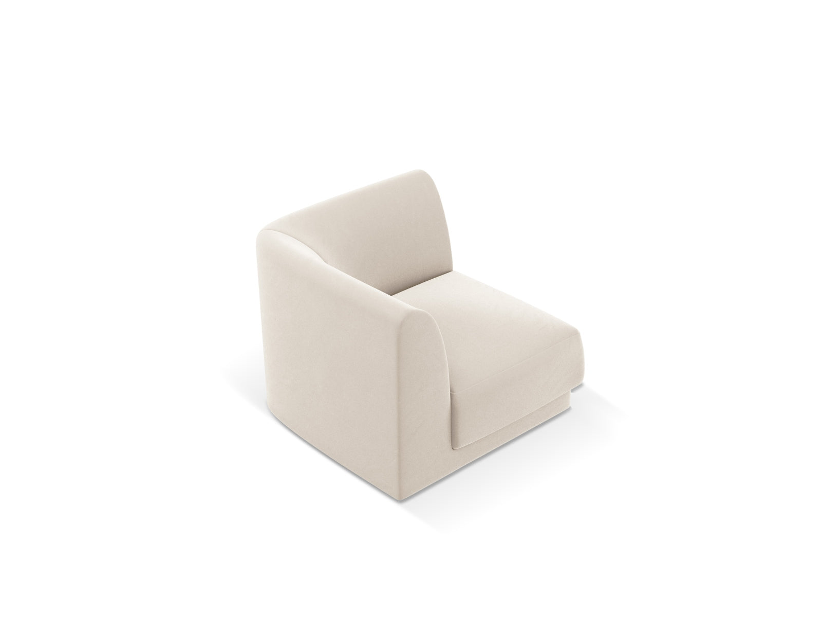 Miley Velour Modul Corner 1 Sitzer in Light Beige präsentiert im Onlineshop von KAQTU Design AG. Modulares Sofa ist von Micadoni