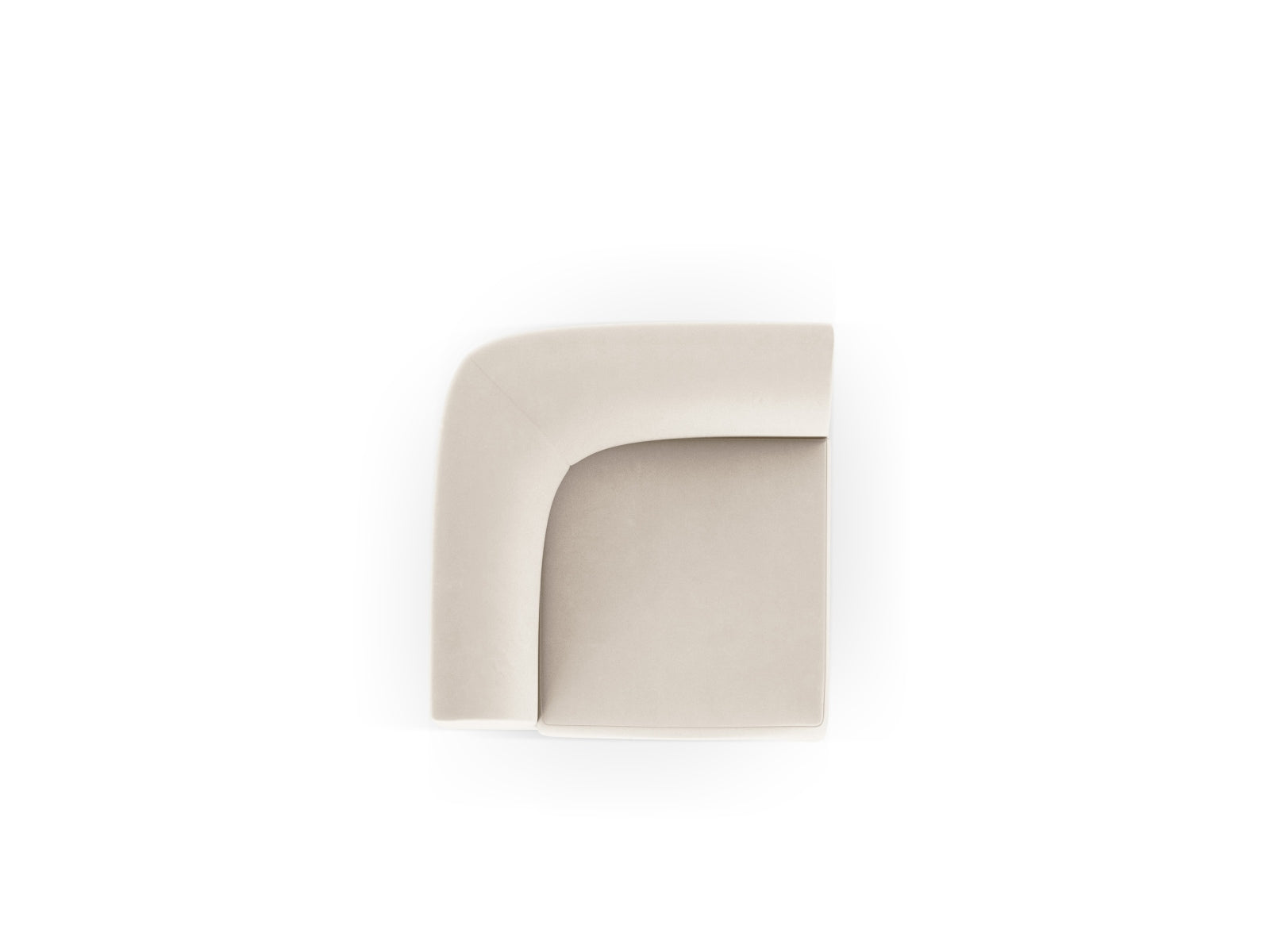 Miley Velour Modul Corner 1 Sitzer in Light Beige präsentiert im Onlineshop von KAQTU Design AG. Modulares Sofa ist von Micadoni