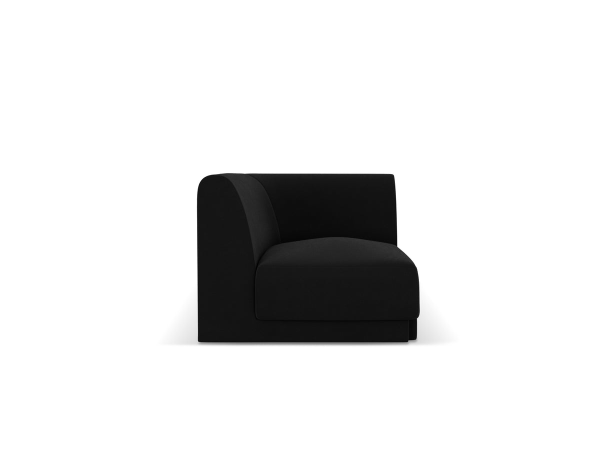 Miley Velour Modul Corner 1 Sitzer in Black-Bluvel präsentiert im Onlineshop von KAQTU Design AG. Modulares Sofa ist von Micadoni