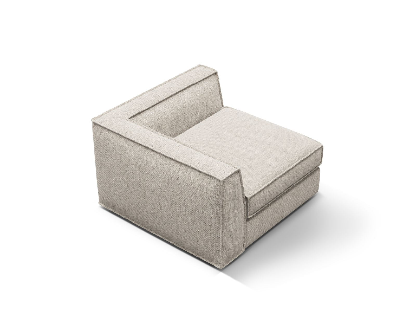 Elegantes 1-Sitzer Eckmodul Pola in Sand-Babel, ideal für individuelle Sofa-Arrangements. Hochwertige Materialien und modernes Design von Micadoni.