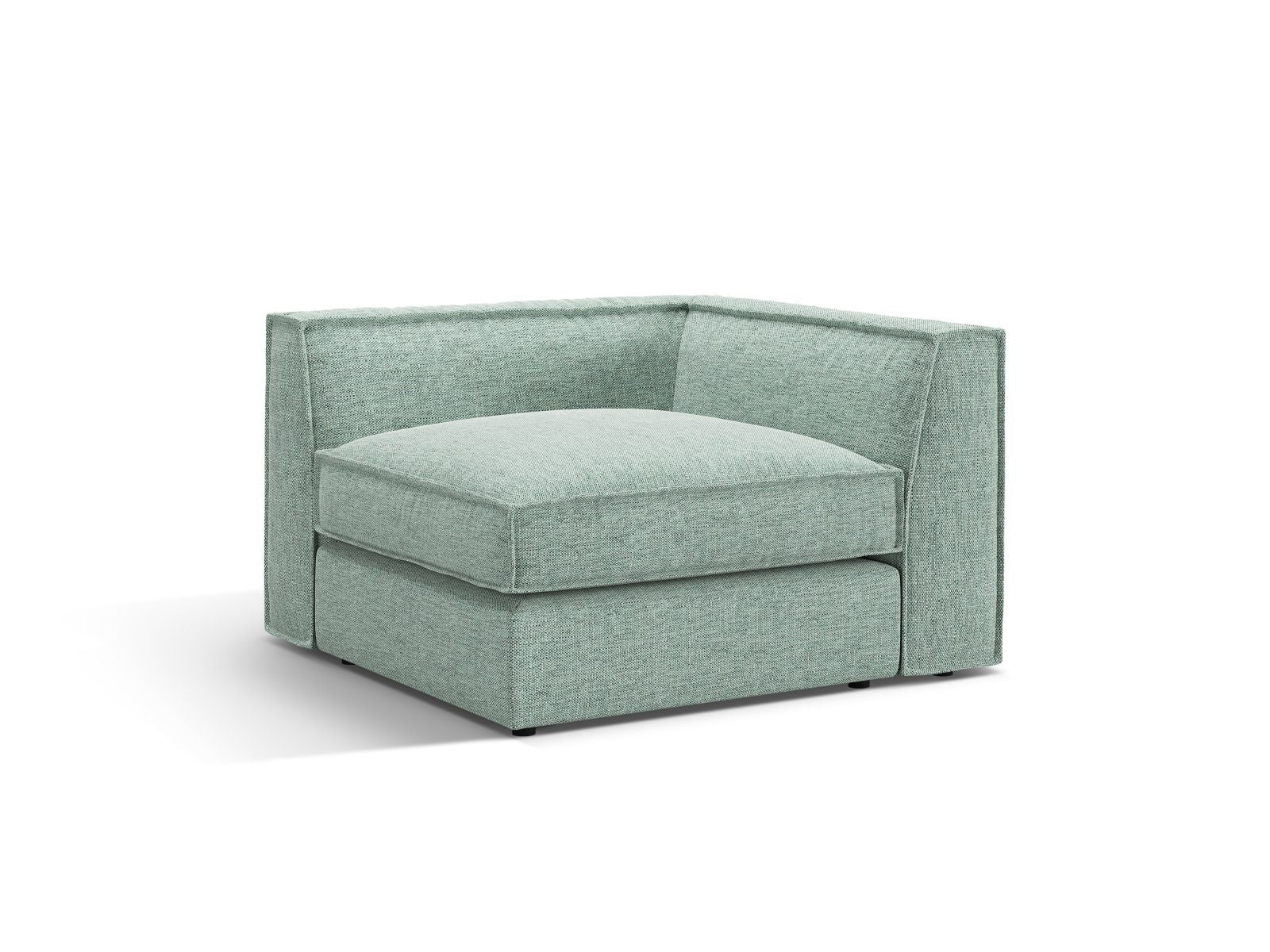 Elegantes 1-Sitzer Eckmodul Pola in sanftem Mint, ideal für individuelle Sofa-Gestaltung. Hochwertiges Design von Micadoni.