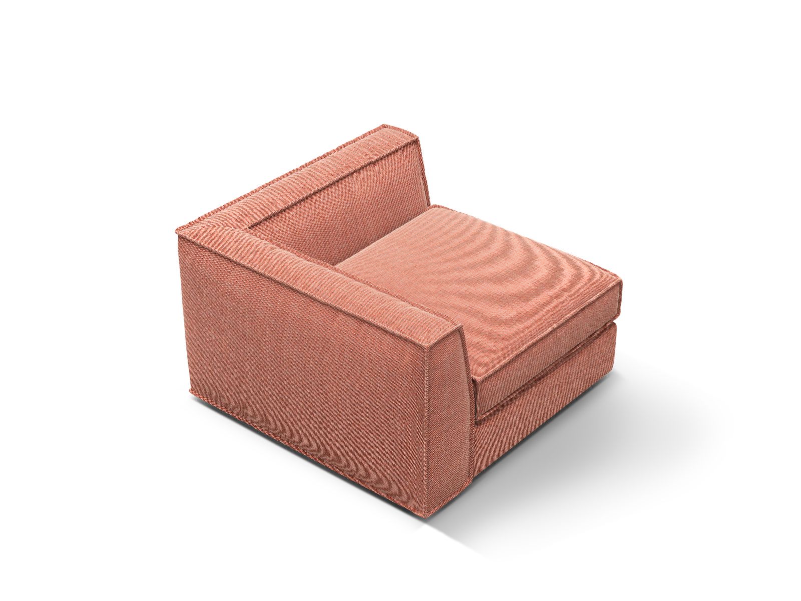 Elegantes 1-Sitzer Eckmodul Pola in modernem Red-Babel, ideal für individuelle und flexible Sofa-Designs in modernen Wohnräumen.