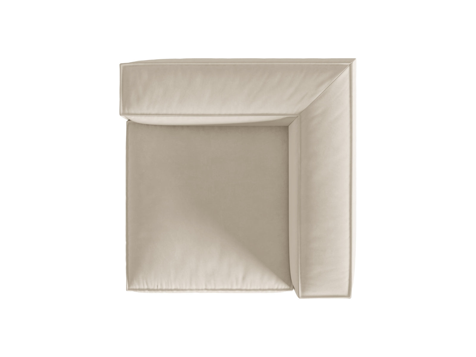 Bequemer Nuria Velour Modul Corner 1 Sitzer in sanftem Beige, perfekt für moderne Wohnkonzepte und gemütliche Ecken.