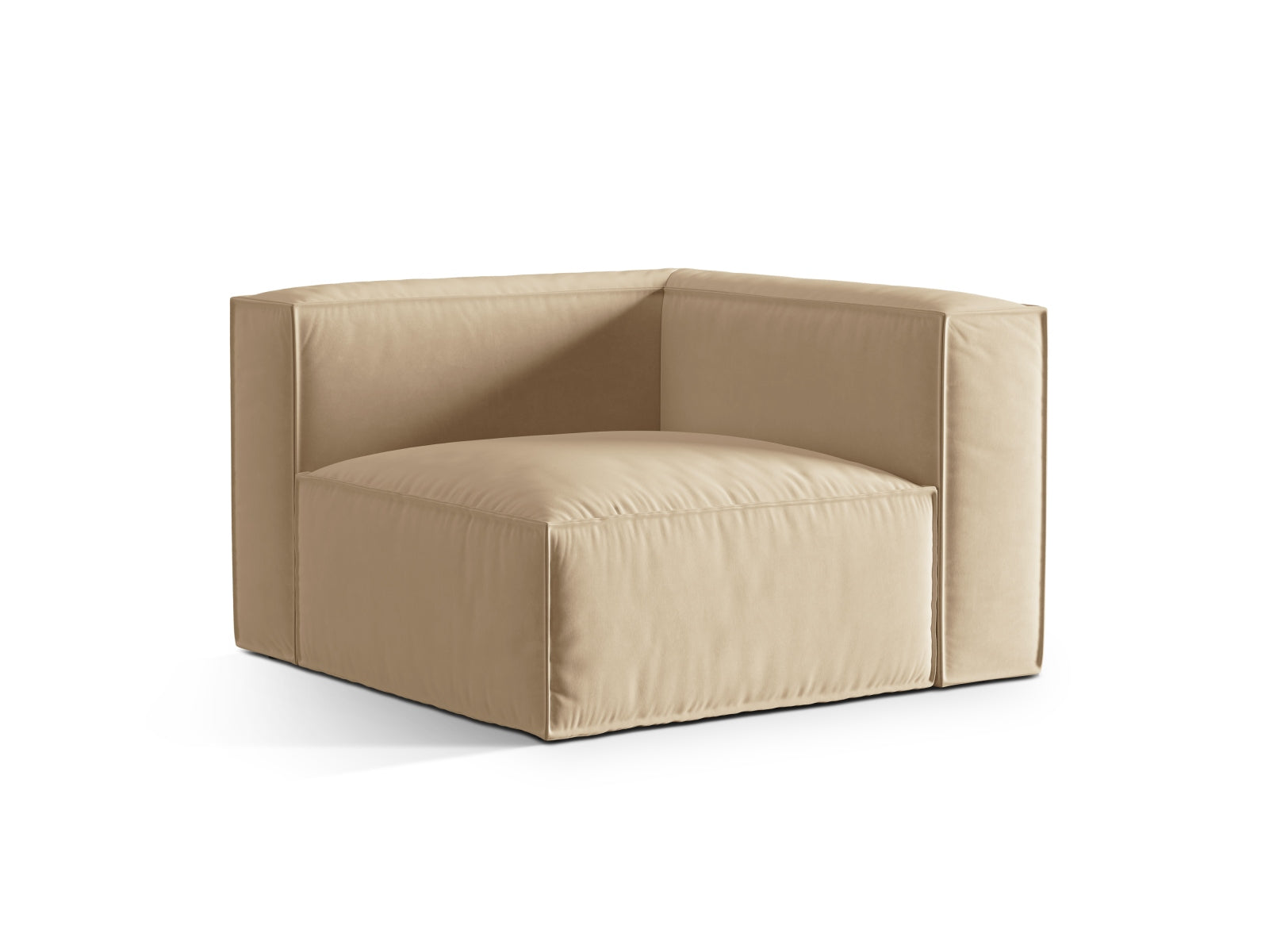Nuria Velour Modul Corner 1 Sitzer in Nude präsentiert im Onlineshop von KAQTU Design AG. Modulares Sofa ist von Micadoni