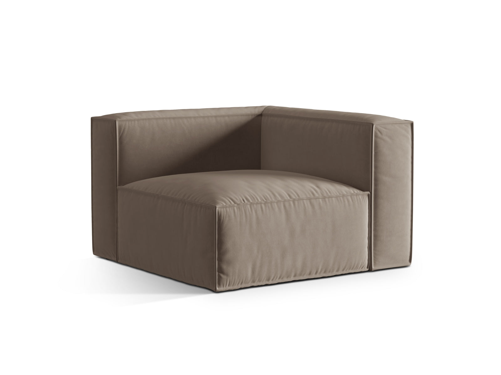 Nuria Velour Modul Corner 1 Sitzer in Warm grey präsentiert im Onlineshop von KAQTU Design AG. Modulares Sofa ist von Micadoni