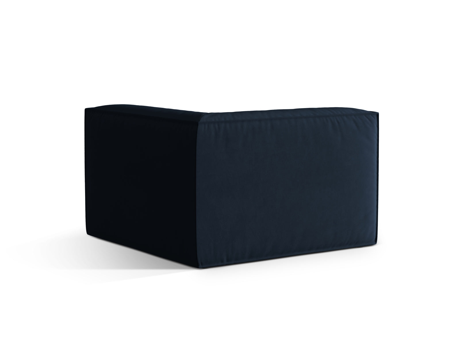 Stilvoller Nuria Velour Modul Corner 1 Sitzer in tiefem Blau, perfekt für moderne Wohnkonzepte und individuelle Sitzlösungen.